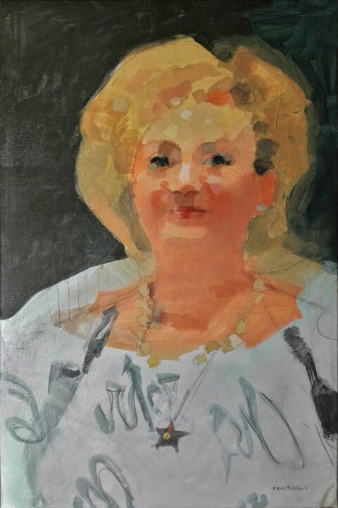 Painting titled "Patrizia" by Stefano Natali, Original Artwork, Acrylic Mounted on Wood Stretcher frame