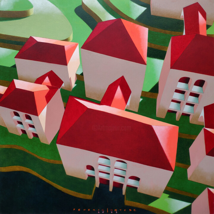 Painting titled "Virtual model 32" by Federico Cortese, Original Artwork, Oil