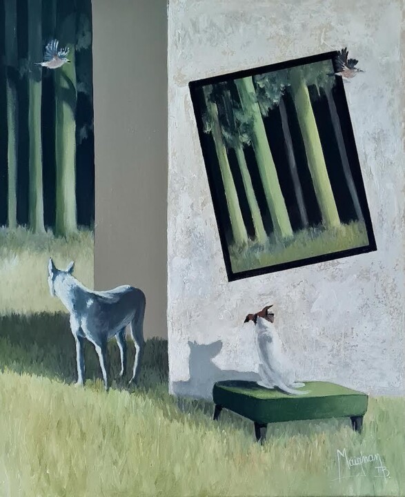 Deux visions des choses 绘画, 25.6x21.3 in