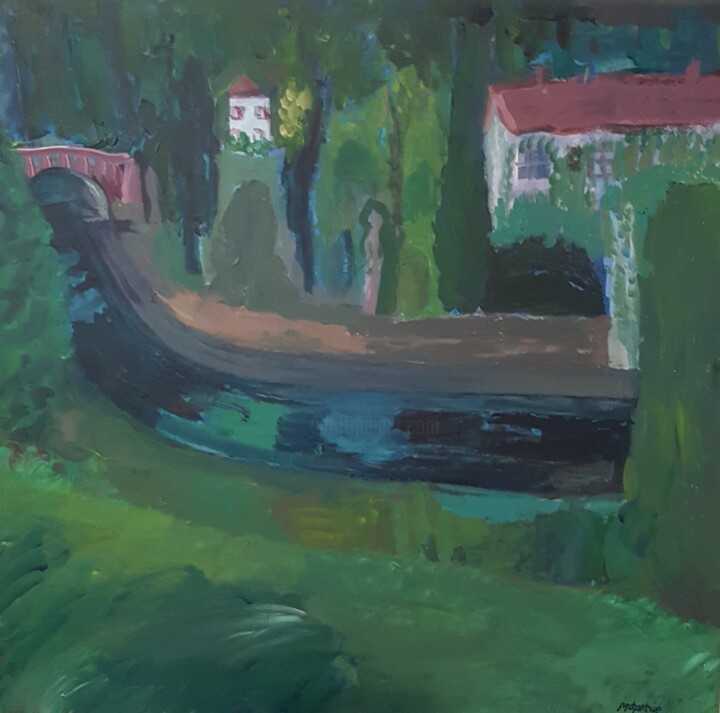 Peinture intitulée "LE CANAL 2" par Mchartrie, Œuvre d'art originale, Acrylique Monté sur Carton