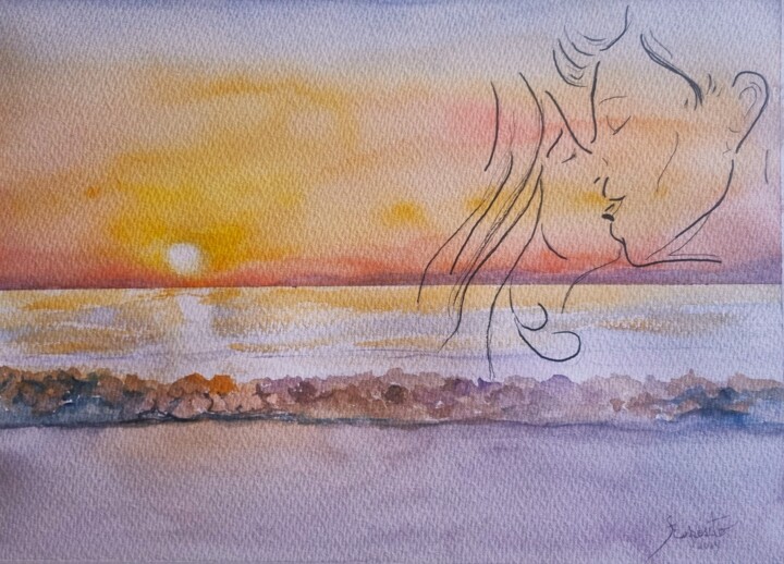 Amor ao Por do Sol Pittura, 10,2x14,2 in