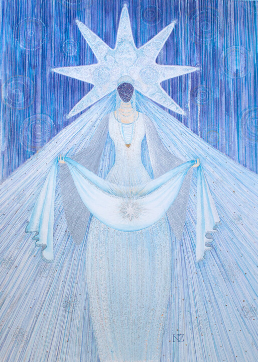 Painting titled "Donatrice di Vita I…" by Elaria, Original Artwork, Ink