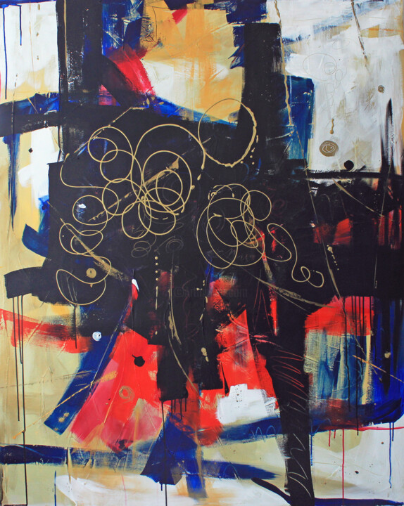 Painting titled "Synchronicity" by Joyce Fournier, Original Artwork, Acrylic Mounted on Wood Stretcher frame