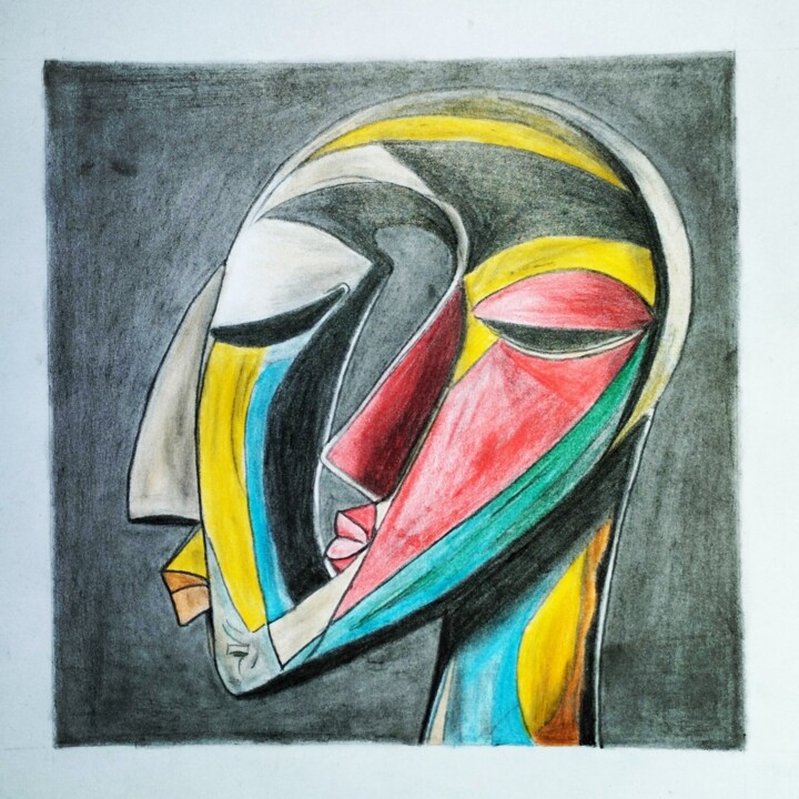 portrait abstrait 2 图画, 5.3x5.3 in