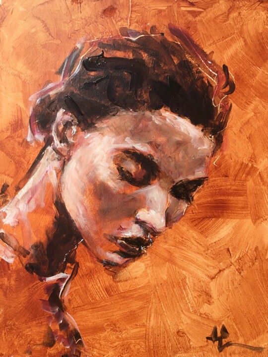 Burnt Sienna Study 绘画, 15.4x11.8 in