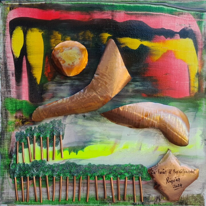 " La forêt d'Hercéliande " 绘画, 11.8x11.8 in