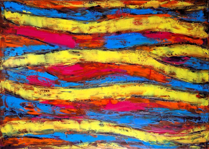 Malerei mit dem Titel "Äste" von Bina Sommer, Original-Kunstwerk, Öl Auf Keilrahmen aus Holz montiert