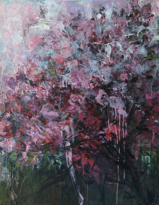 Tranquility in Bloom/ Abstract floral painting Картина, 39,4x31,5 in