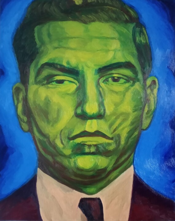 Mugshot, Lucky Luciano 绘画, 19.7x15.8 in