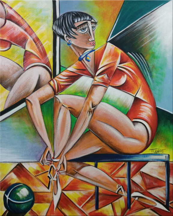 Woman Chillout #M271 绘画, 19.7x15.8 in