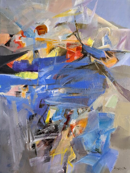 F7 blue 绘画, 24x18 in