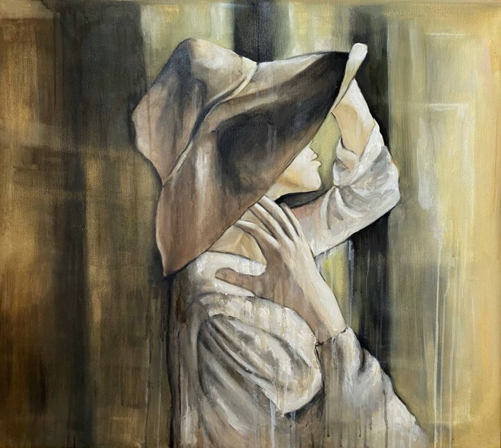 Lady in hat 绘画, 19.7x22.8 in