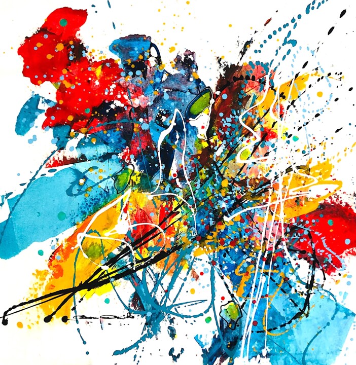 Painting titled "Lunga vita al color" by Dam Domido, Original Artwork, Acrylic