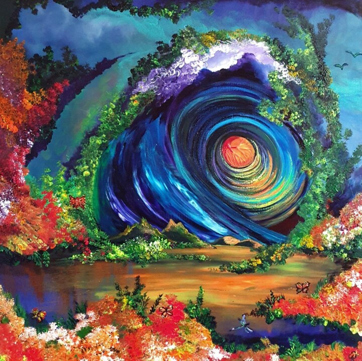Painting titled "Dissolving Timelines" by Barbara Fuhrmann, Original Artwork, Acrylic
