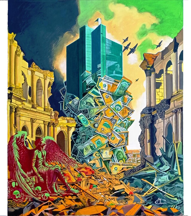 Auge e caduta 绘画, 31.5x27.6 in