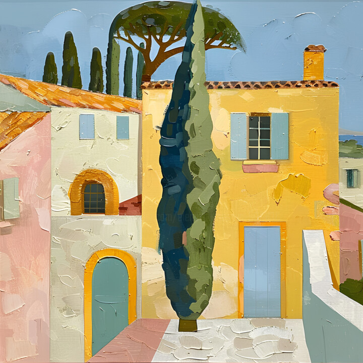 Painting titled "Fairytale house" by Elena Avanesova, Original Artwork, Acrylic