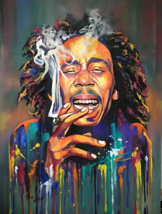 King of Reggae: Bob Marley 绘画, 31.5x23.6 in