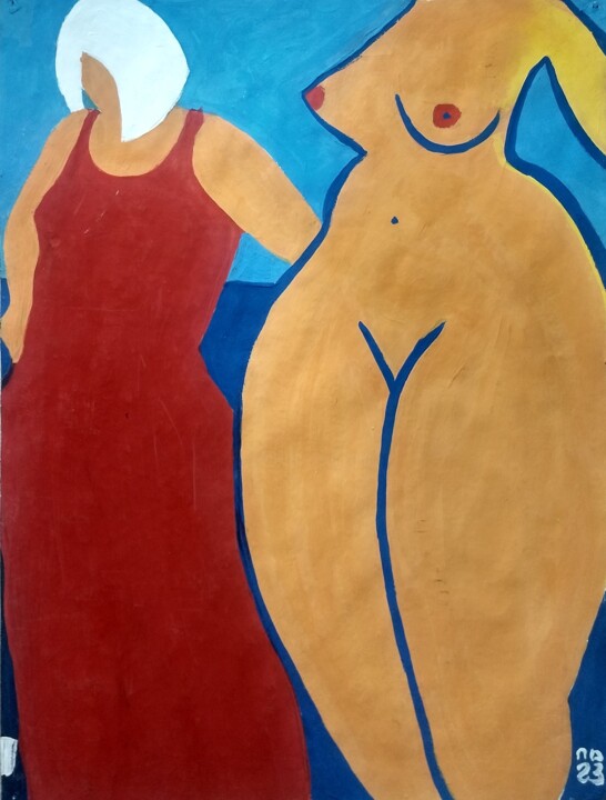 The one and half bather 绘画, 23.6x17.7 in