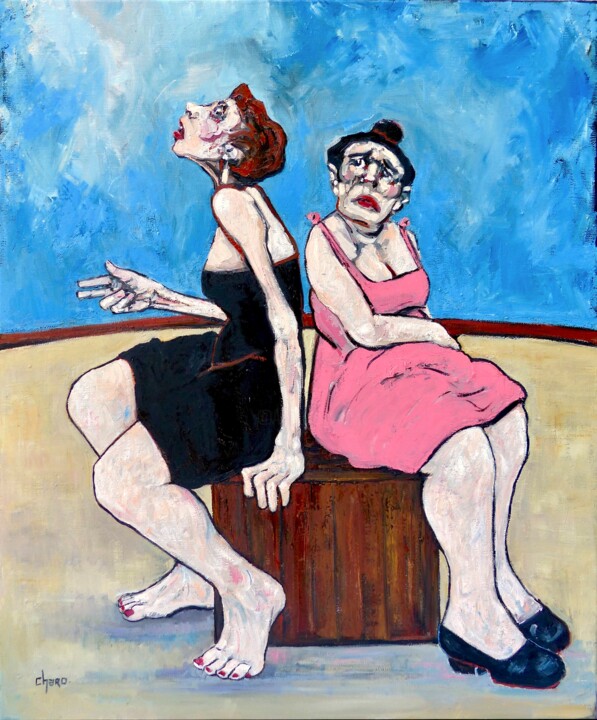 Une place pour deux 绘画, 26.4x21.3 in