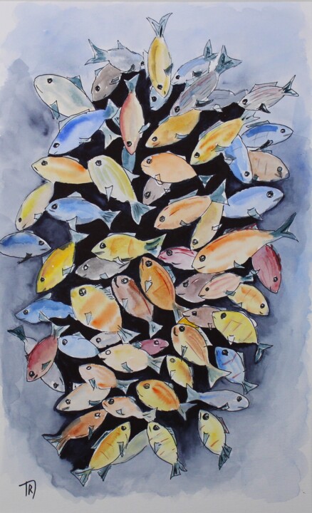 Nuage aquatique 绘画, 20.5x12.6 in