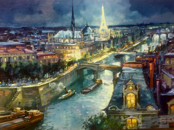 Peinture intitulée "OMBRES ET LUMIERES…" par Robert Ricart, Œuvre d'art originale, Huile