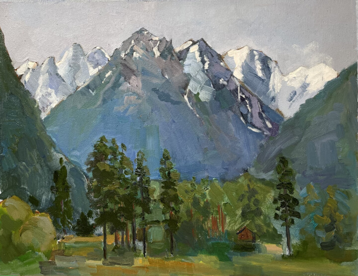 Painting titled "Summer in the Adils…" by Tat Ana Krasnova, Original Artwork, Oil