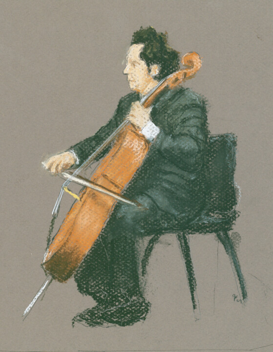 Cello 绘画, 9x7 in