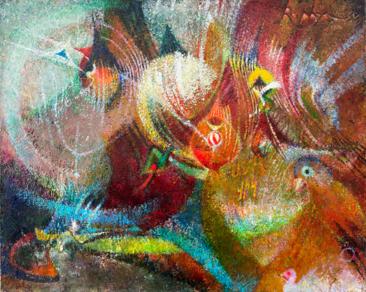 Peinture intitulée "Joyeux vent" par Raphy, Œuvre d'art originale, Huile Monté sur Châssis en bois