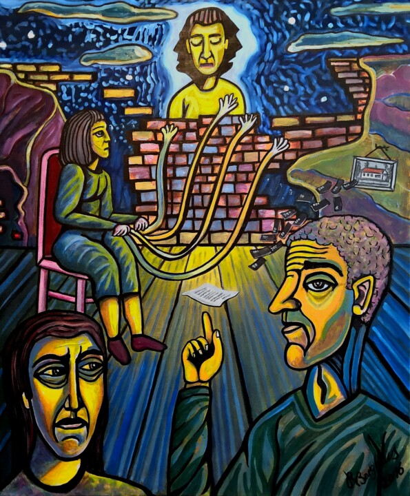 Schilderij getiteld "Der verlorene Sohn." door Ralf Berghaus, Origineel Kunstwerk, Olie