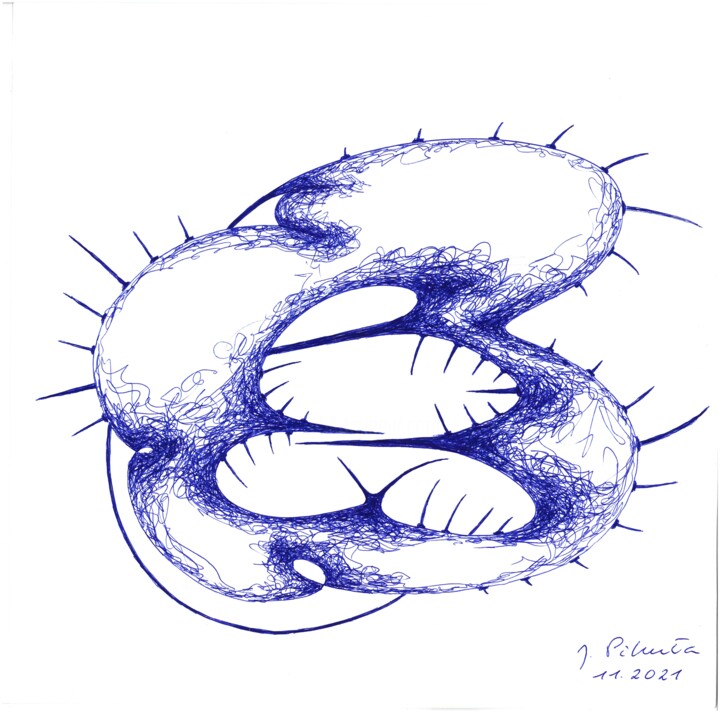Dibujo titulada "Coniuratio" por Andrzej Pikuła, Obra de arte original, Bolígrafo