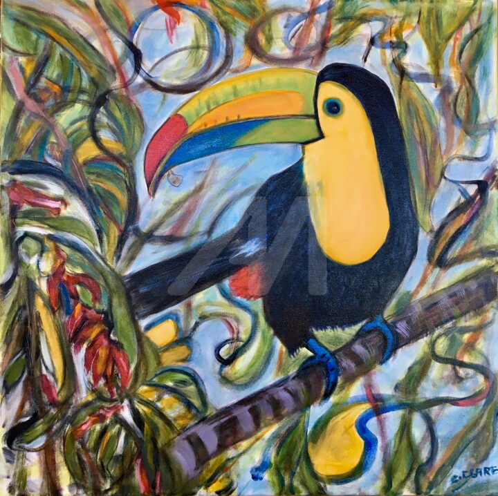 Toucan du Costa Rica 绘画, 23.6x23.6 in