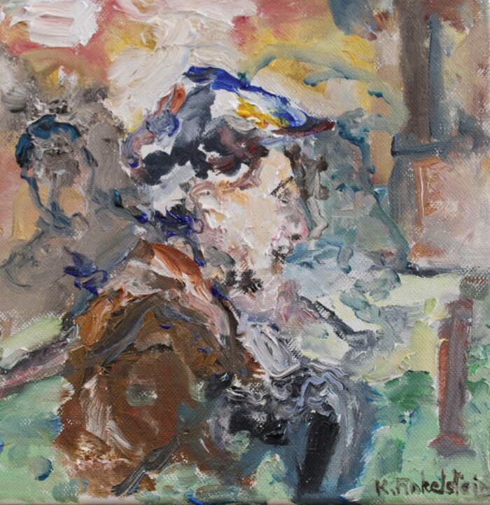 Painting titled "Cercle restreint" by Karen Finkelstein, Original Artwork, Oil