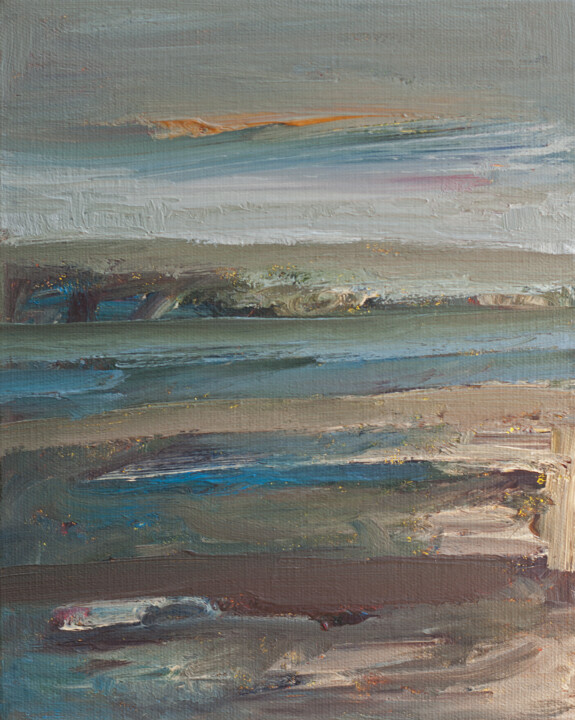 Painting titled "Incoming Tide" by Thomas Hjelm, Original Artwork, Oil Mounted on Wood Stretcher frame