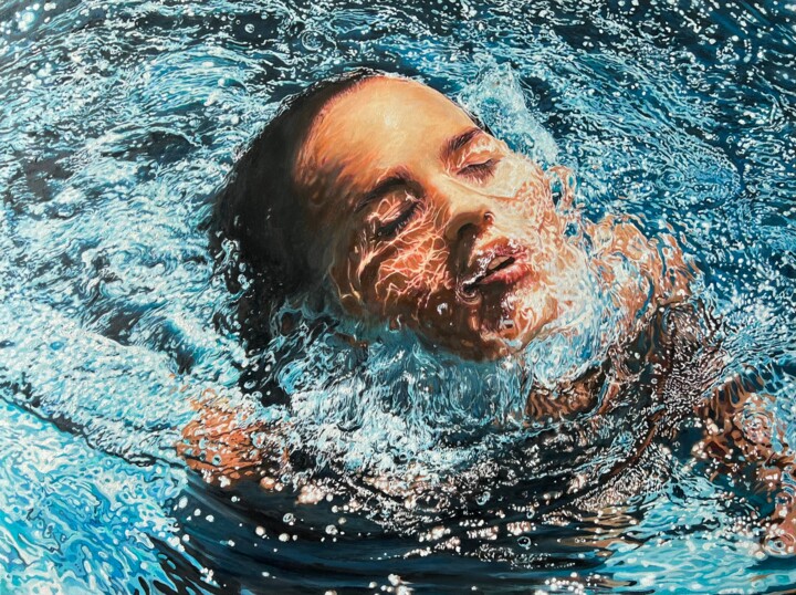Schilderij getiteld "WAVES OF FREEDOM" door Daria Dudochnykova, Origineel Kunstwerk, Olie