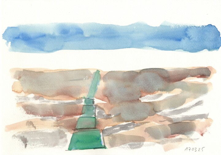 Malerei mit dem Titel "Laying Wall of Trus…" von Detlef Lemme (Farbenkugel), Original-Kunstwerk, Aquarell