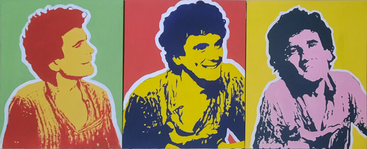 Pittura intitolato "Massimo Troisi: Tre…" da Pasquale Minervino (Minervino), Opera d'arte originale, Acrilico