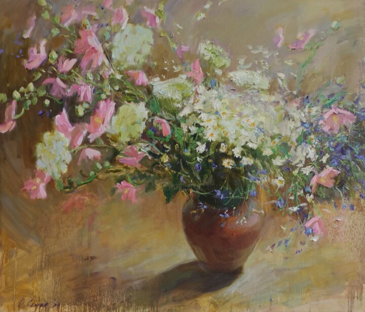 Bouquet de fleurs sauvages 绘画, 23.6x27.6 in