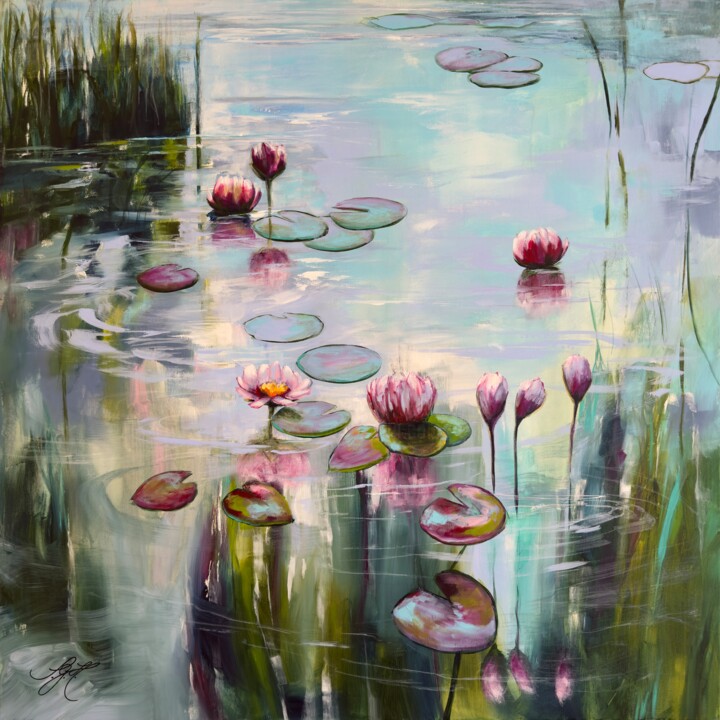 My Love For Water Lilies 9 绘画, 31.5x31.5 in