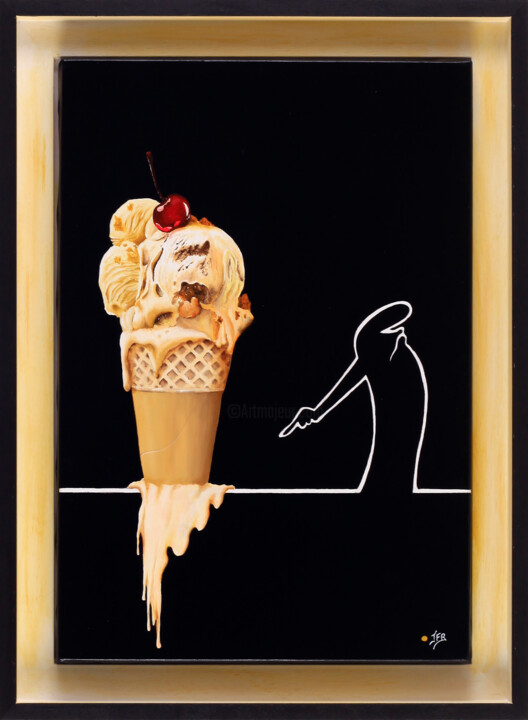 La linea, caramel, beurre salé 绘画, 13.8x9.5 in