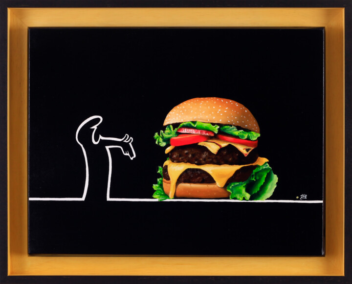 La linea, contre la malbouffe 绘画, 10.6x13.8 in