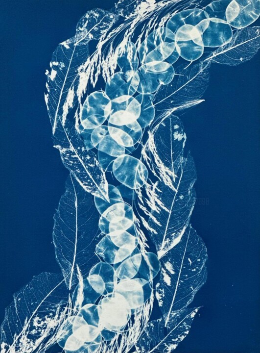 Printmaking titled "Ondulation" by Marie Nicolas - Benazet, Original Artwork, Monotype