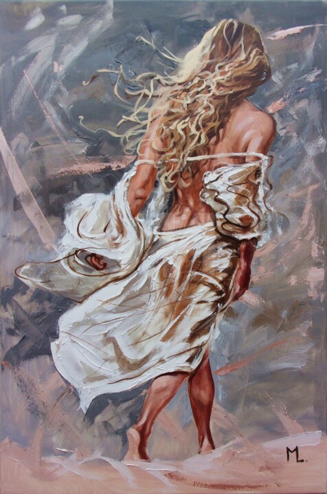 " TAKE MY HAND " (2024) 绘画, 35.4x23.6 in