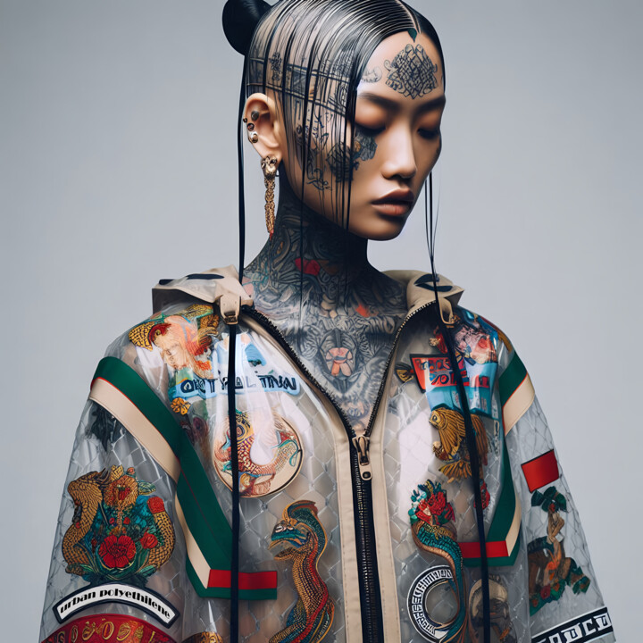 Wearing polyethilene coat not looking at ya 数字艺术