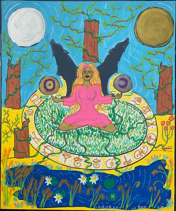 La prêtresse de la fertilité 图画, 21.7x18.1 in