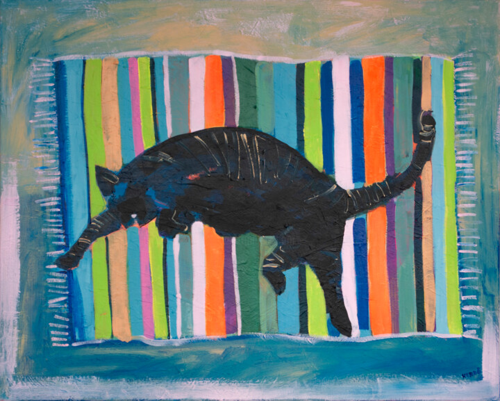 Malerei mit dem Titel "Siesta" von Eszter Kerdö, Original-Kunstwerk, Acryl Auf Keilrahmen aus Holz montiert