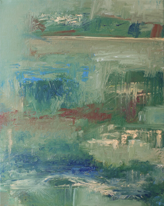 Painting titled "Reef" by Thomas Hjelm, Original Artwork, Oil Mounted on Wood Stretcher frame