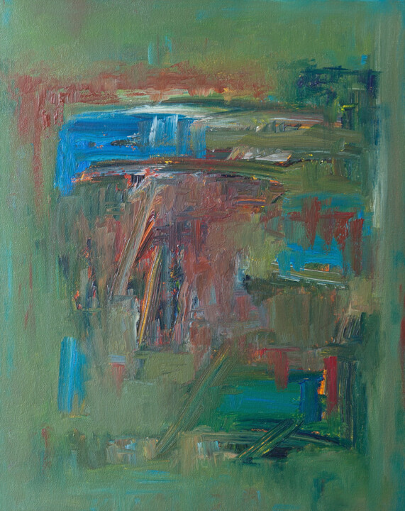 Painting titled "Hidden From View" by Thomas Hjelm, Original Artwork, Oil Mounted on Wood Stretcher frame