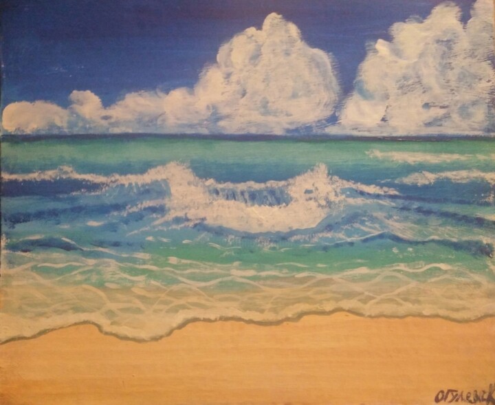 Морской пейзаж 绘画, 9.7x11.6 in