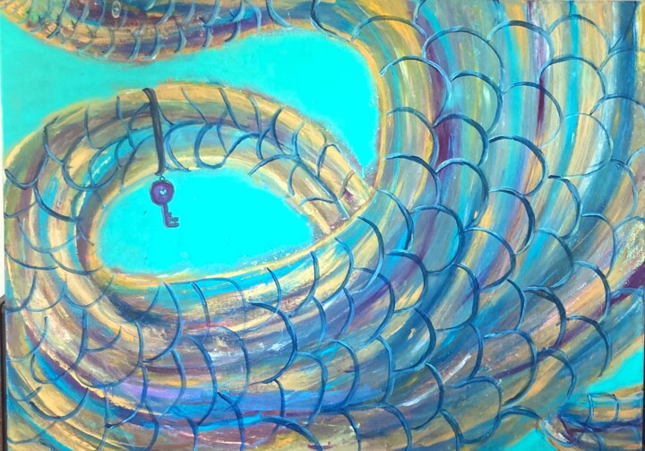 Peinture intitulée "Leviathan" par Sandy Madar, Œuvre d'art originale, Acrylique