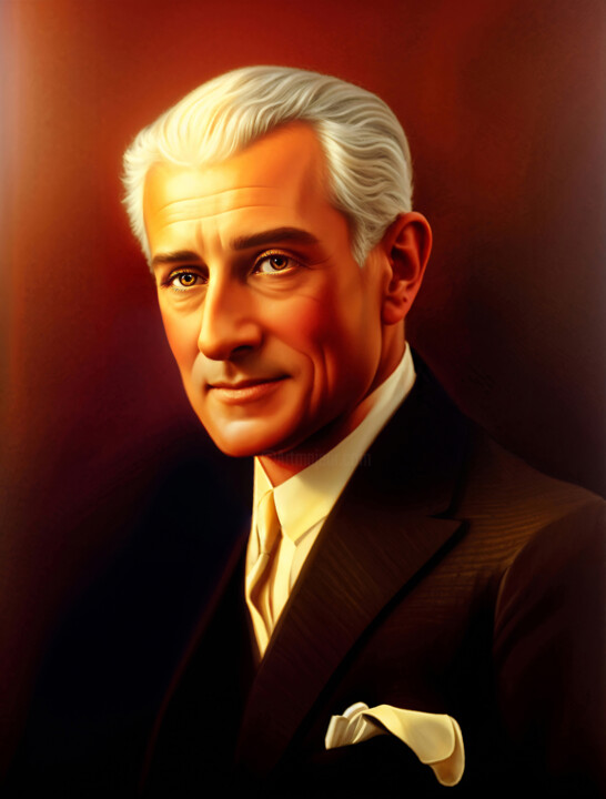 Maurice Ravel 数字艺术, 15.8x11.8 in